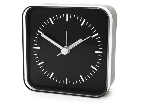 modern black clock against white