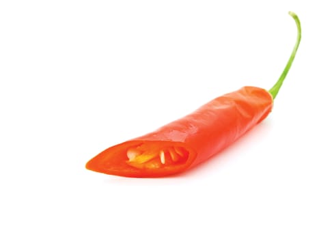 spicy pepper over white background with copyspace 