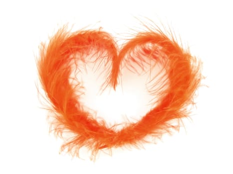airy red heart against white background