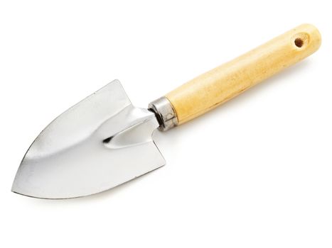 Single gardening scoop against white background