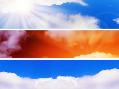 set of three different web sky banners 