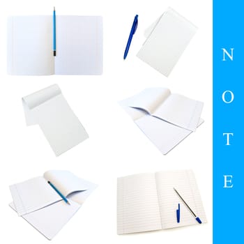 set of different notes images over white background