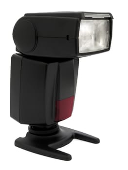Single flash-light over the white background