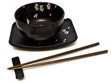 oriental style table serving over the white background