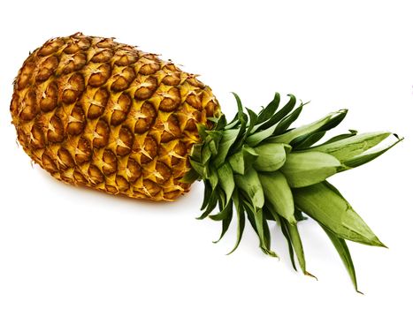  ripe and tasty pineapple over the white background  
