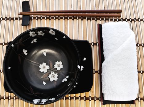 oriental style table serving for one person