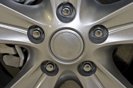 detail of a car wheel rim