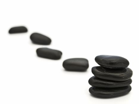 Relax theme with Zen stones over white background