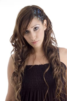 beautiful young woman on an isolated background
