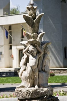 the bottom of a beautiful fountain from a park in Iasi, Romania