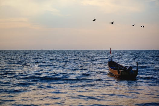 The old boat of fishermen at the seashore