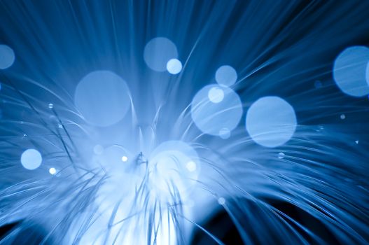 Optical fiber picture with details and light effects.