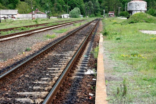 an old railway near a forest
