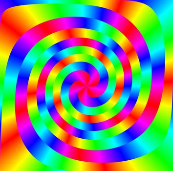 spiral shapes  intertwined in many bright colours