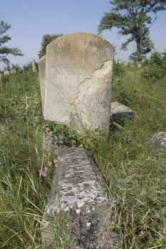 old tombs from jewish cemetery from iasi, romania