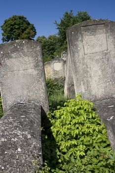old tombs from jewish cemetery from iasi, romania