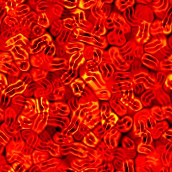 Red microorganisms or cells illustration that tiles seamlessly as a pattern in any direction.