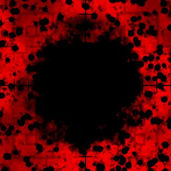 Red cells frame or border with sniper rifle crosshairs with a black center area.    