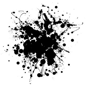 Black and white ink splat with room to add copy