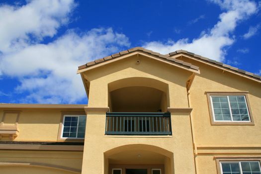 Close up of a brand new house.
