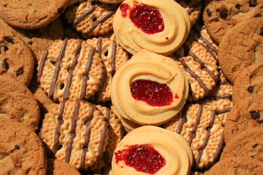 Close up of an assortment of cookies.
