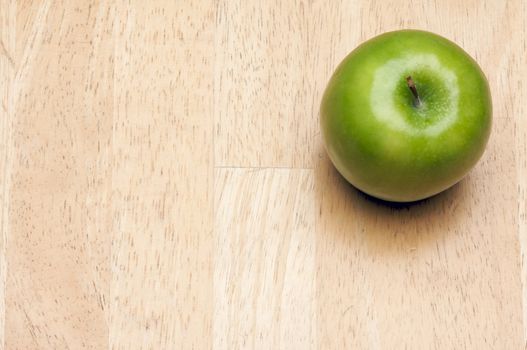 Apple Overhead on Wood Background with Room for Text