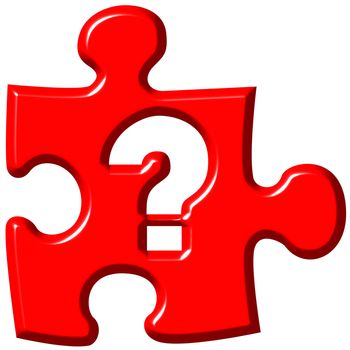 Question mark puzzle piece isolated in white