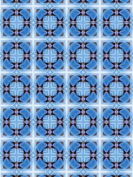 abstract mosaic pattern with blue and black squares