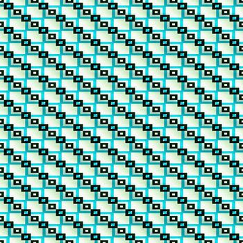 many small black tv-like shapes on blue squares