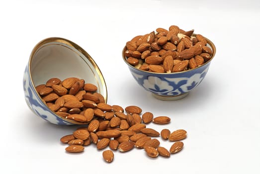 almonds and two cup isolated