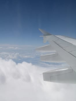 airplane wings during flight
