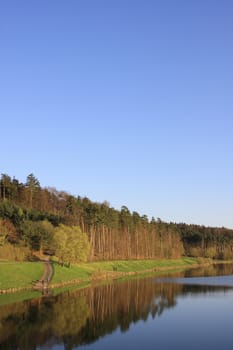 evening at the lake Twistesee in germany