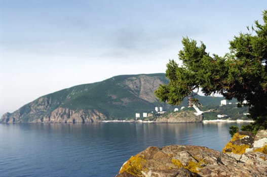 Kind on mountain Aju-Dag from cape Placka in Crimea