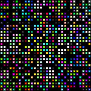 abstracted lights in many colors on black backround 