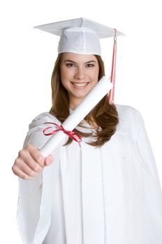 Beautiful smiling teen girl graduating