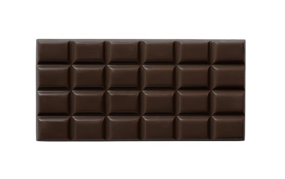 Piece of dark Chocolate isolated on white background
