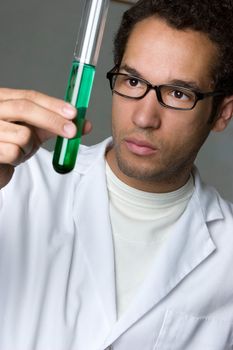 Man holding test tube