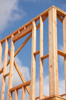 Abstract of New Home Construction Site Framing.
