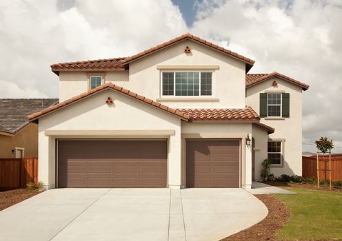 A newly constructed, modern american home.