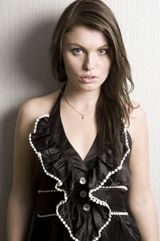 Portrait of beautiful young fashion model