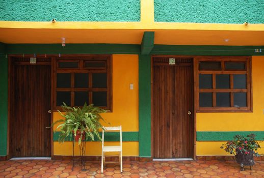 In front of building in in San Cristobal de las Casas