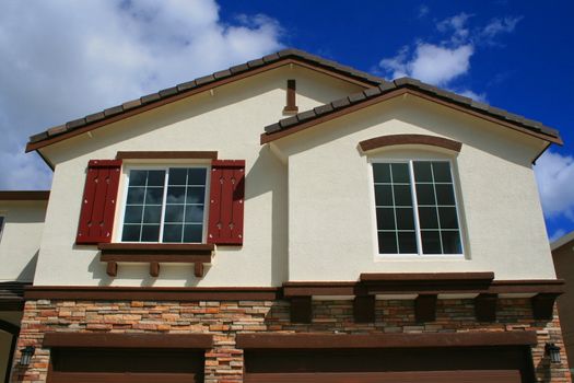 Close up of a brand new house.
