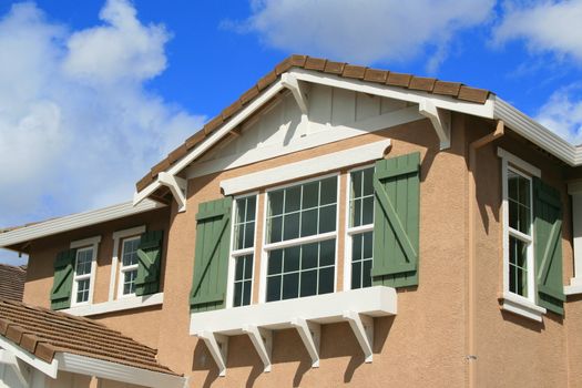 Close up of a brand new house.
