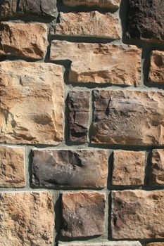 Close up of a brickwall showing unique pattern.
