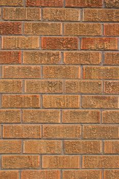 Close up of a brickwall showing unique pattern.
