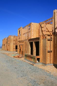 Close up of the buildings under construction.
