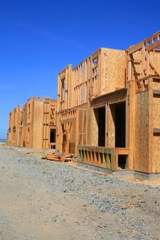 Close up of the buildings under construction.
