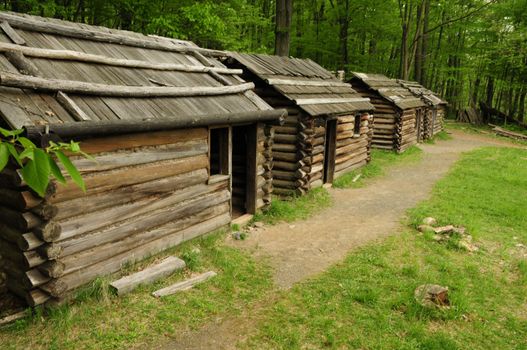 Continental Army in Jockey Hollow outside of Morristown, New Jersey. These shelters are along the Patriot�s Path hiking trial.