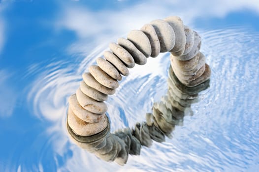 Horizontal image of stones in the beach