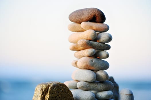 Horizontal image of stones in the beach